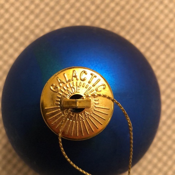 NY ISLANDERS CHRISTMAS BALL ORNAMENT MATTE ORANGE ON MATTE BLUE GOLD TOP - #406 - Picture 6 of 7